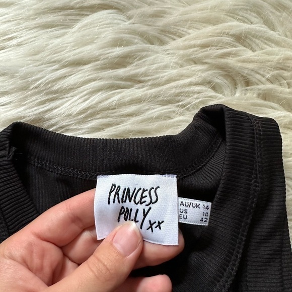 PRINCESS POLLY Mason Tank Top Black - Picture 6 of 7
